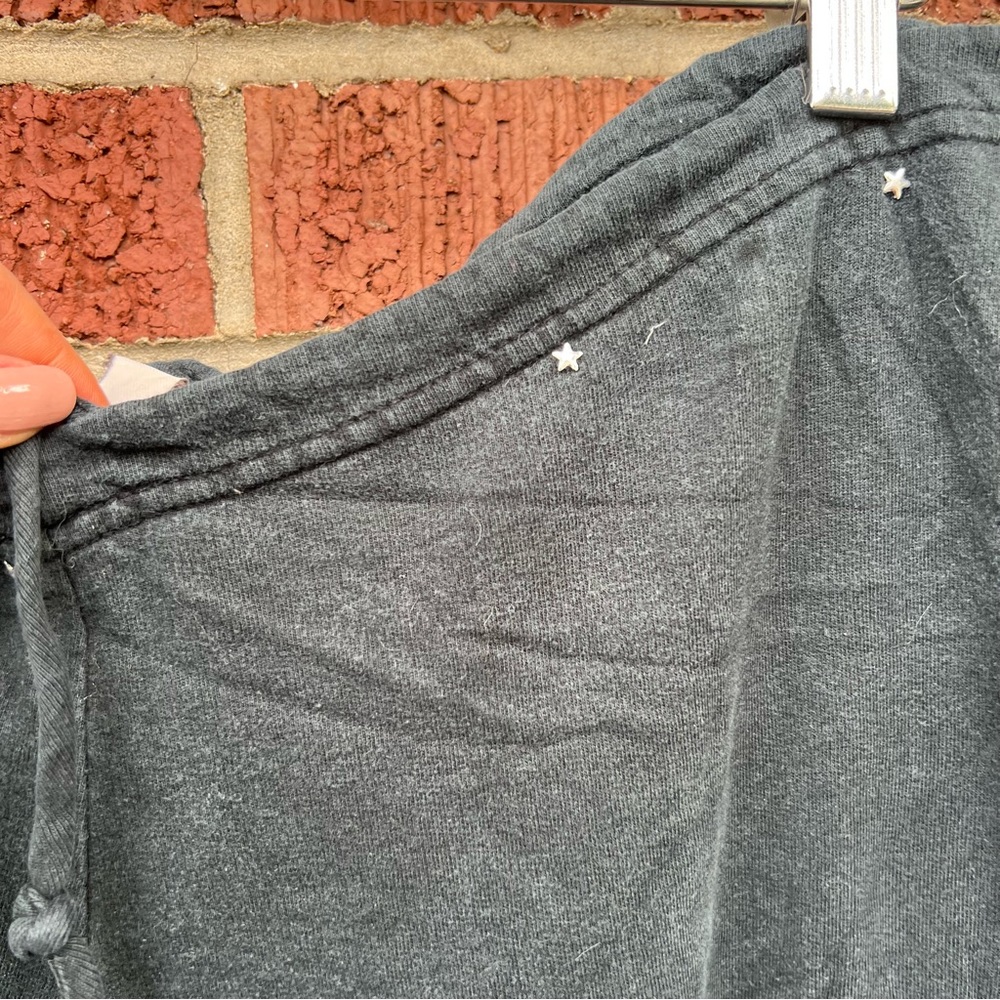 Black Star Embellished Drawstring Bell Bottom Swe… - image 2